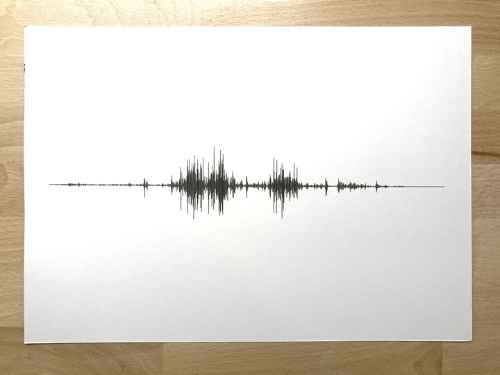 Sound on Mars, waveform, black on white, total sound