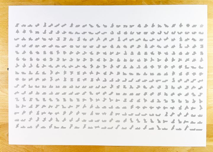 Decaiamonds, black on white, A3